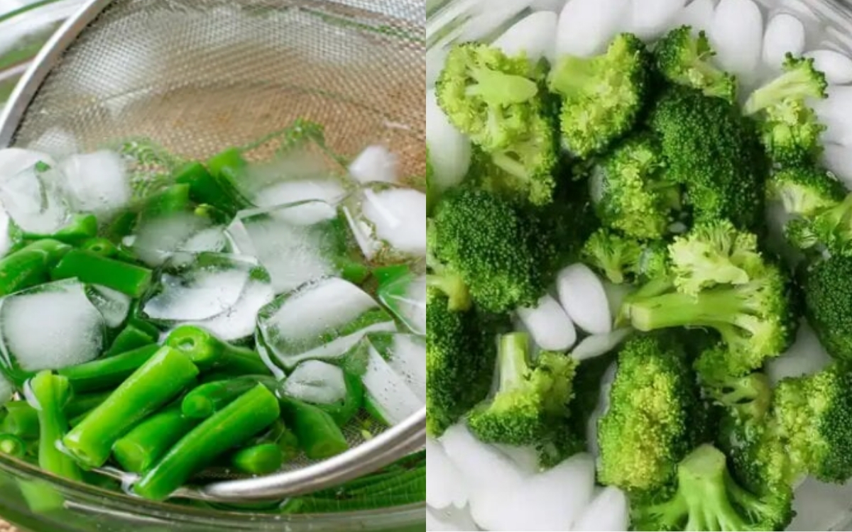 Ngâm Rau Ngay Vào Nước Đá Sau Khi Luộc – Giữ Màu Sắc Và Độ Giòn Hiệu Quả