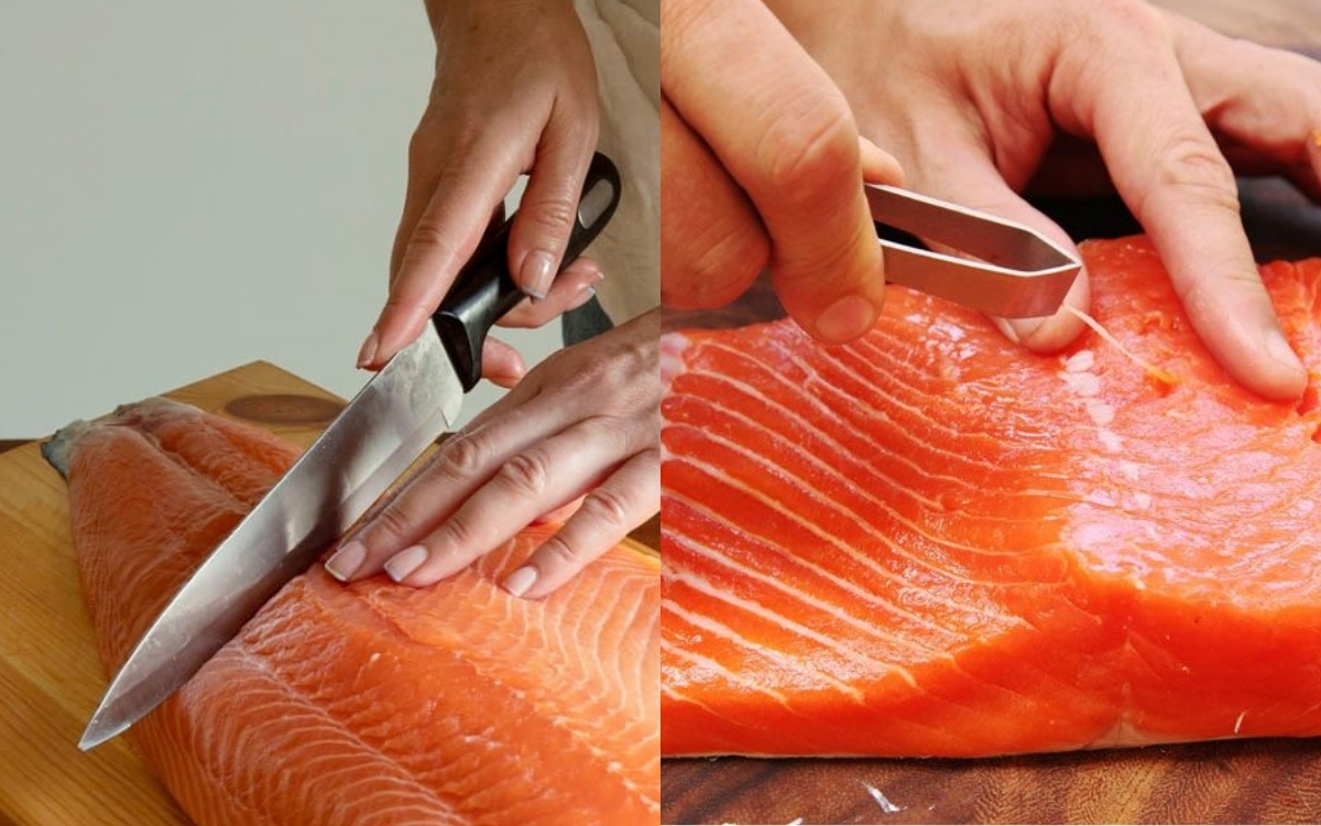 Mẹo Lóc Xương Cá Siêu Chuẩn – Tách Thịt Sạch Sẽ và Nhanh Gọn 4 Dùng Tay Kéo Xương Dọc Theo Đường Sống