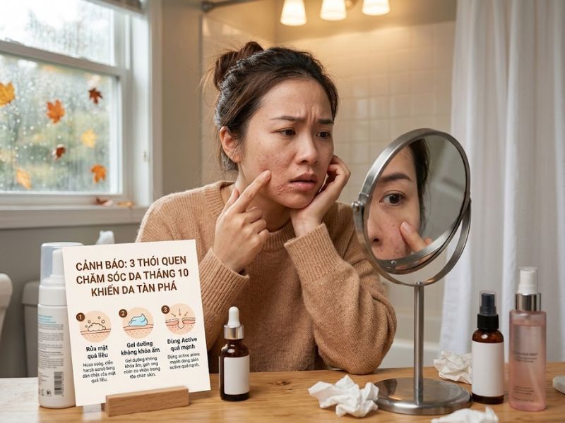 Cảnh Báo: 3 Thói Quen Chăm Sóc Da Tháng 10 Khiến Da Tàn Phá 1 chăm sóc da tháng 10