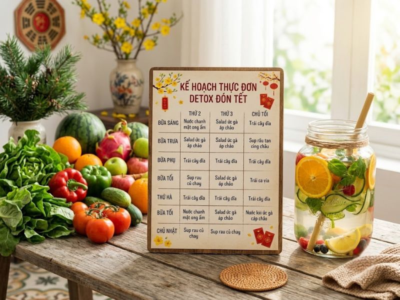7 Ngày Áp Dụng Thực Đơn Detox Giảm Cân Đón Tết An Toàn 2 thực đơn detox giảm cân đón tết